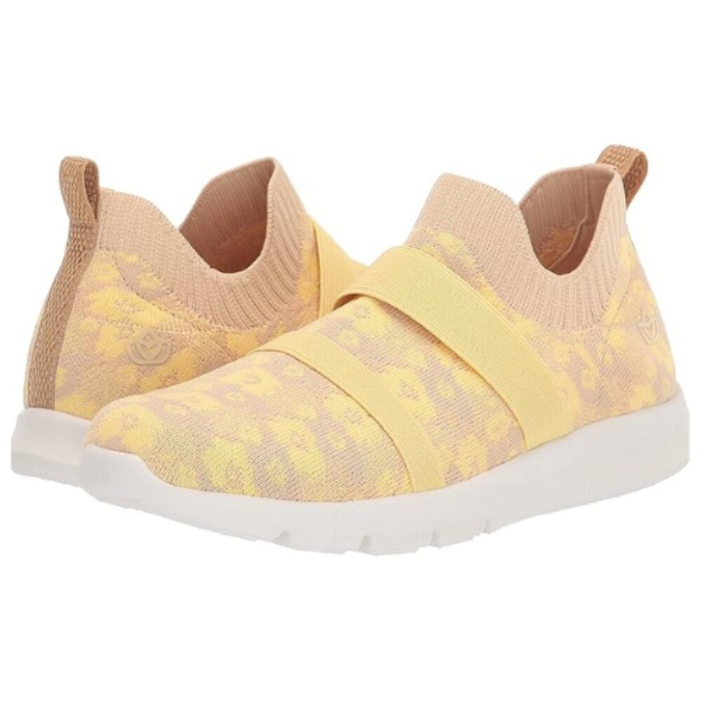 Floral Print Karma Stretch Slip-On Sneakers  Almond Size 8.5D Orthotic Support